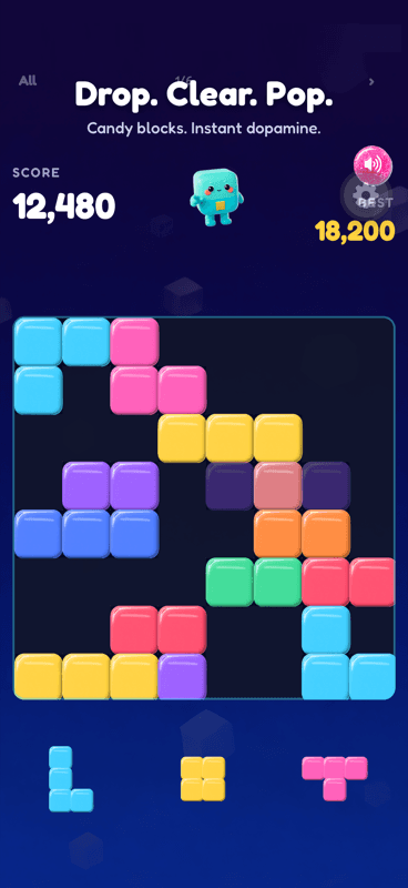 Bloq gameplay — Drop. Clear. Pop.